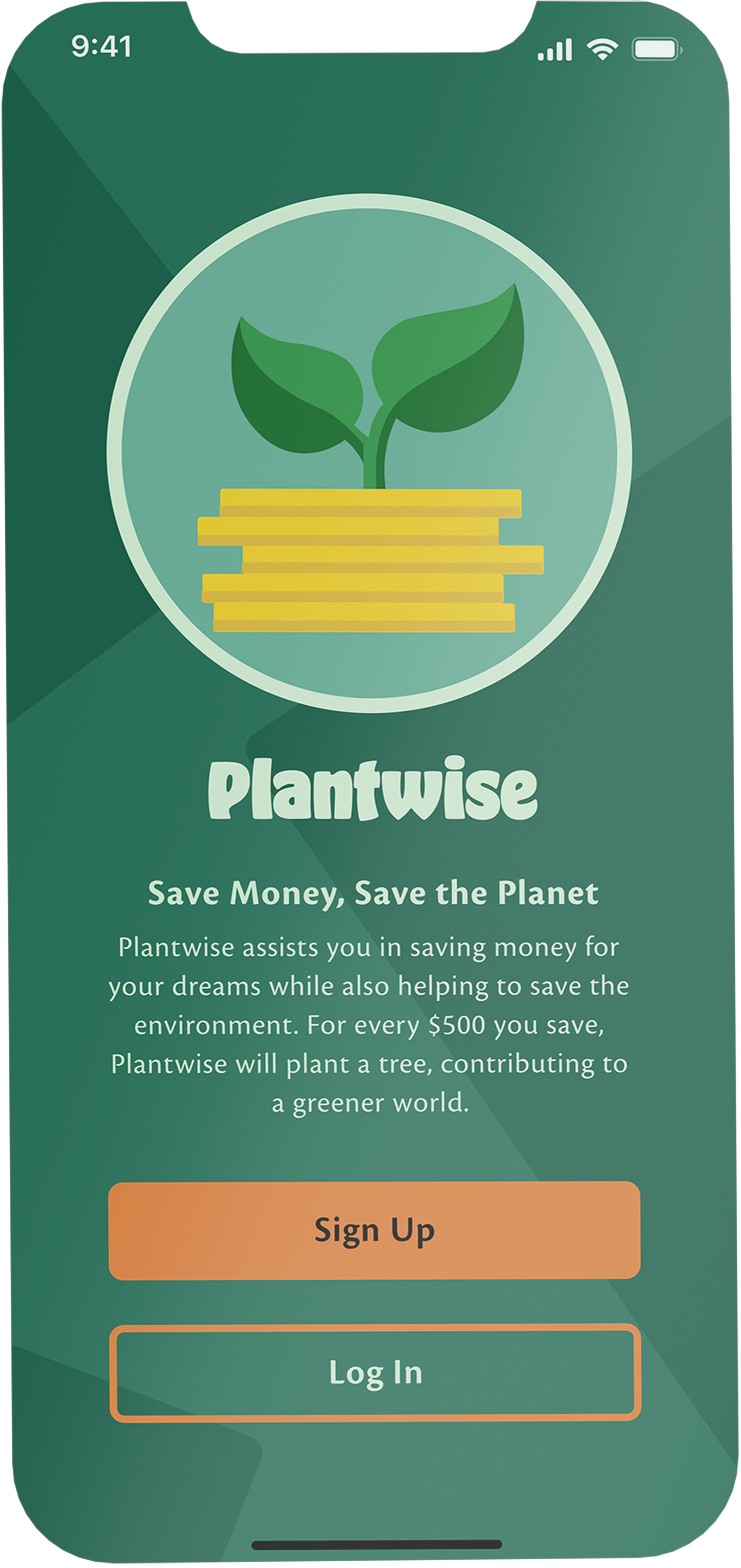 Plantwise screen mockup of the welcome screen